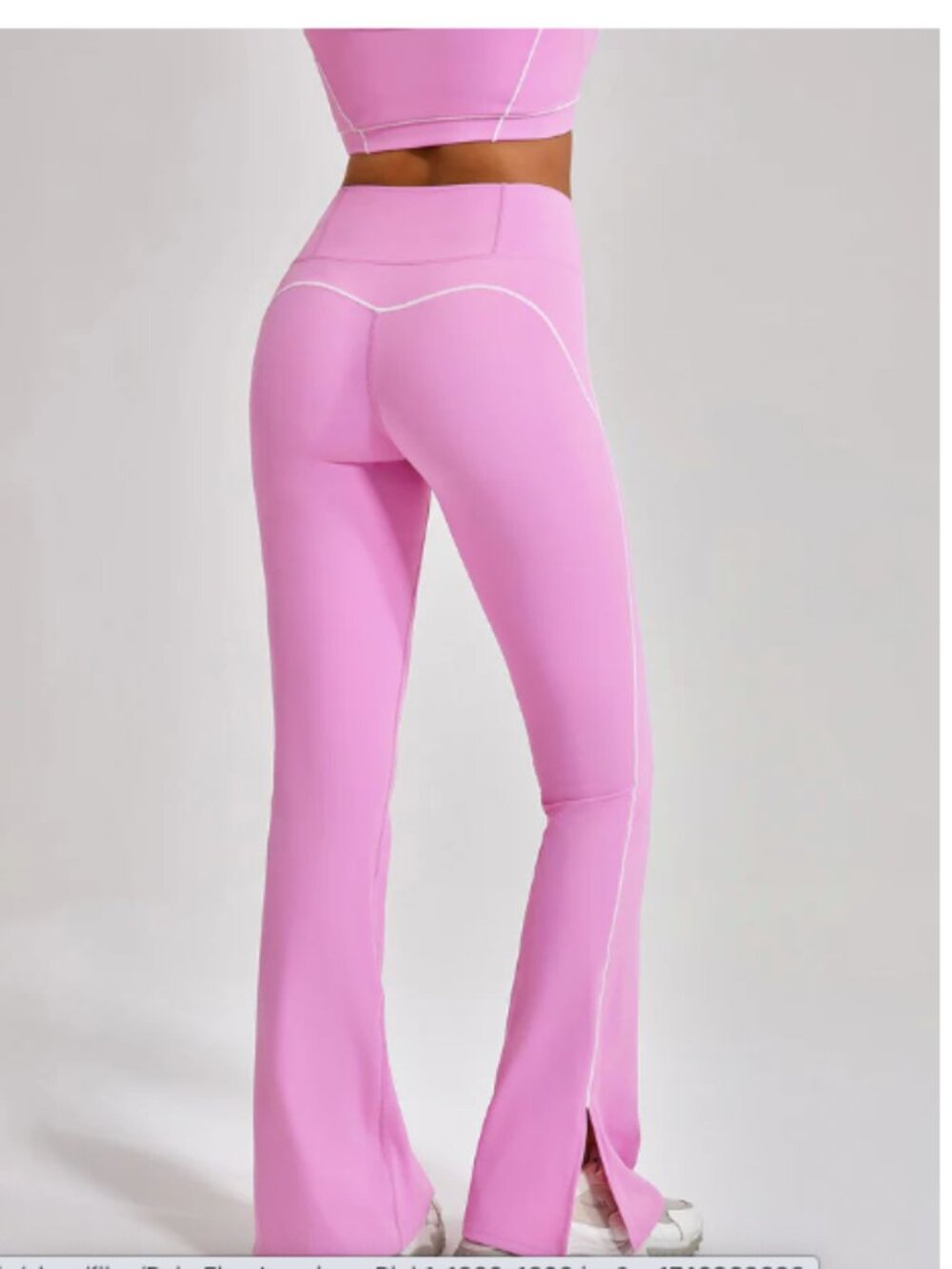 Bootcut Pink leggings with ankle side slit. Sz L NWT